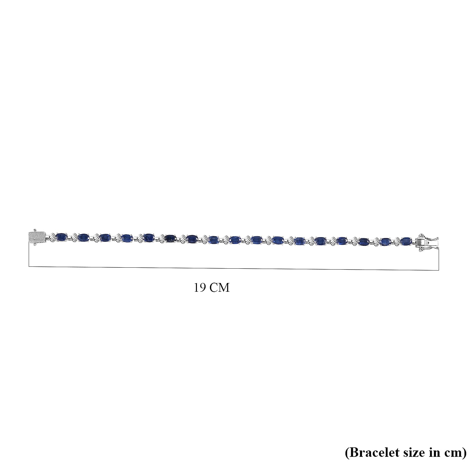 Natural Premium Himalayan Kyanite & Zircon Bracelet (Size - 8) in Platinum Overlay Sterling Silver 11 Ct.