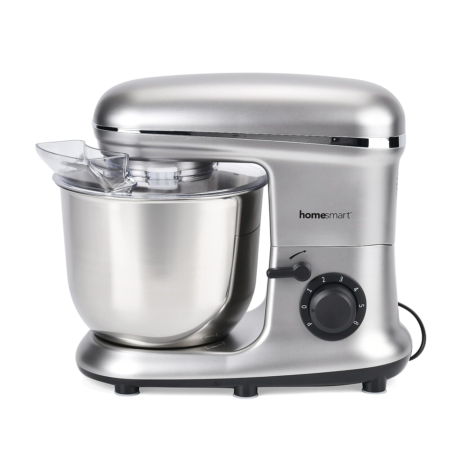 HOMESMART Stand Mixer with 3 Blades, 6 Speed Rotary Control Etc. (6.0 L,1500W) - Silver