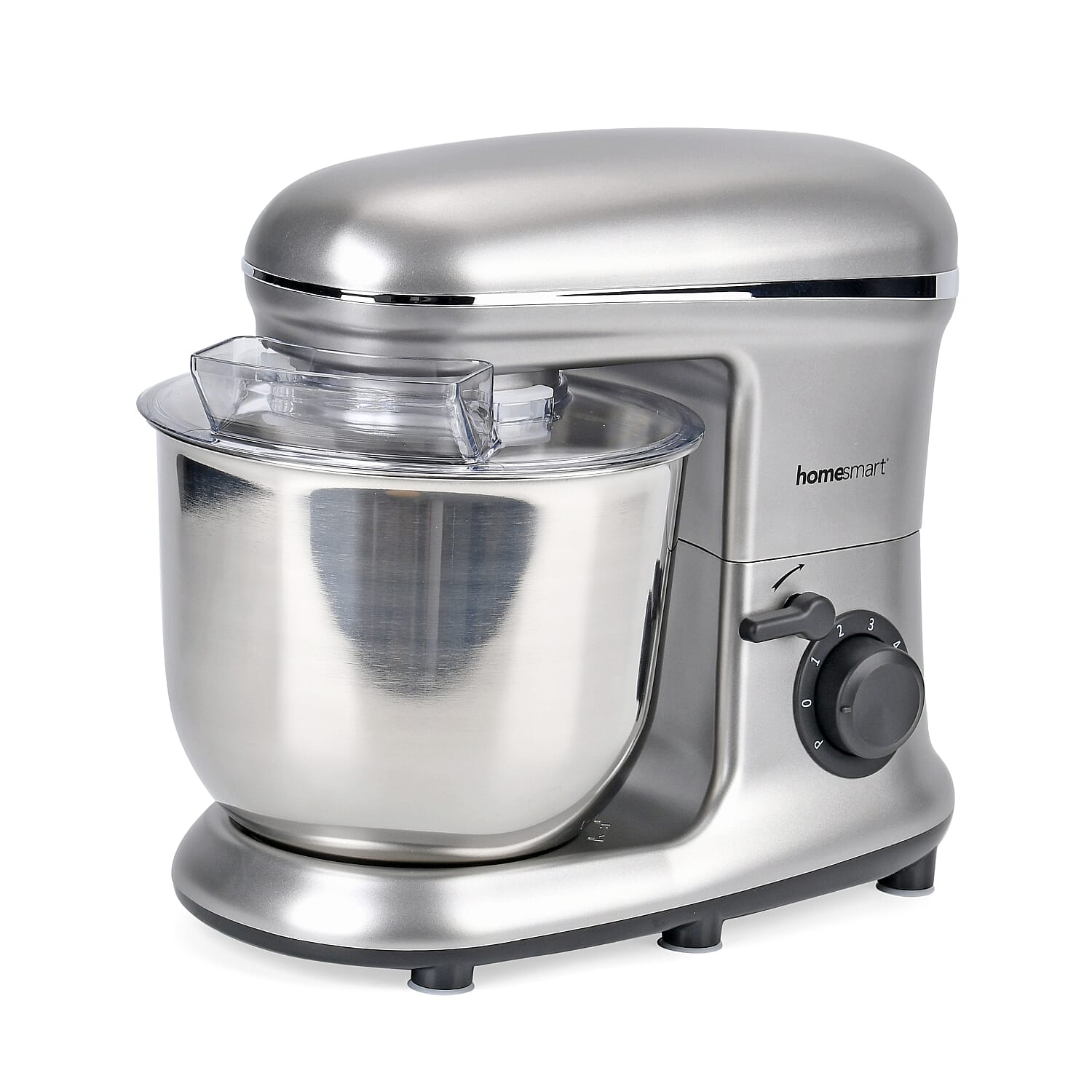 HOMESMART Stand Mixer with 3 Blades, 6 Speed Rotary Control Etc. (6.0 L,1500W) - Silver