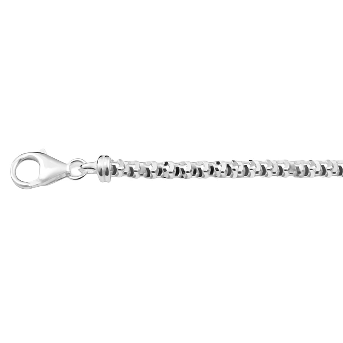 JCK Vegas Close Out Deal - Sterling Silver Diamond-Cut Rock Necklace (Size - 20), Silver Wt. 23.9 Gms