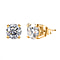 120 Facets 2 Ct Moissanite Solitaire Stud Earrings in 18K Rose Gold Vermeil Sterling Silver