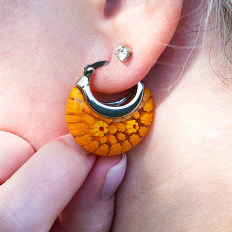 Yellow Colour Murano Glass Earrings