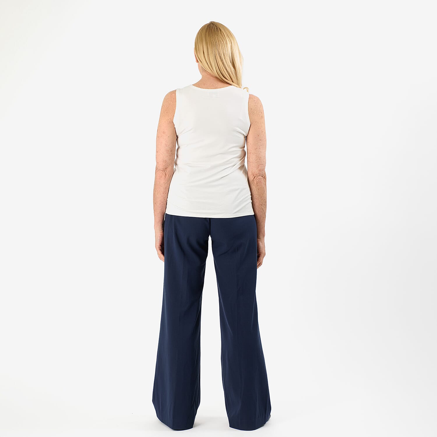 TAMSY Viscose Womens Sleeveless Tank Top (Size L) - Off White TAMSY Viscose Womens Sleeveless Tank Top (Size L) - Off White