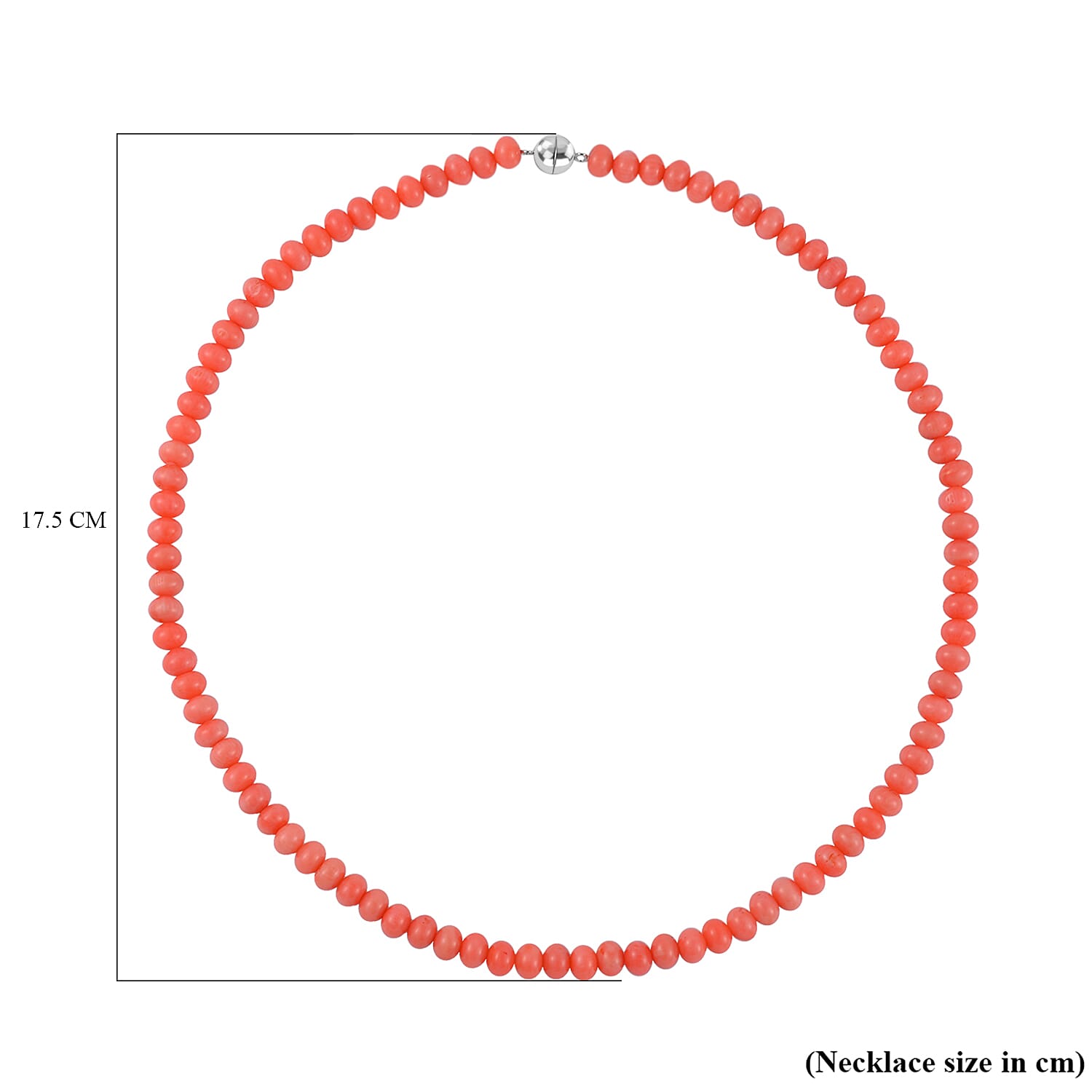Tucson Gemfair Closeout - Pink Coral Necklace (Size - 20) with Magnetic Lock in Rhodium Overlay Sterling Silver 175.00 ct