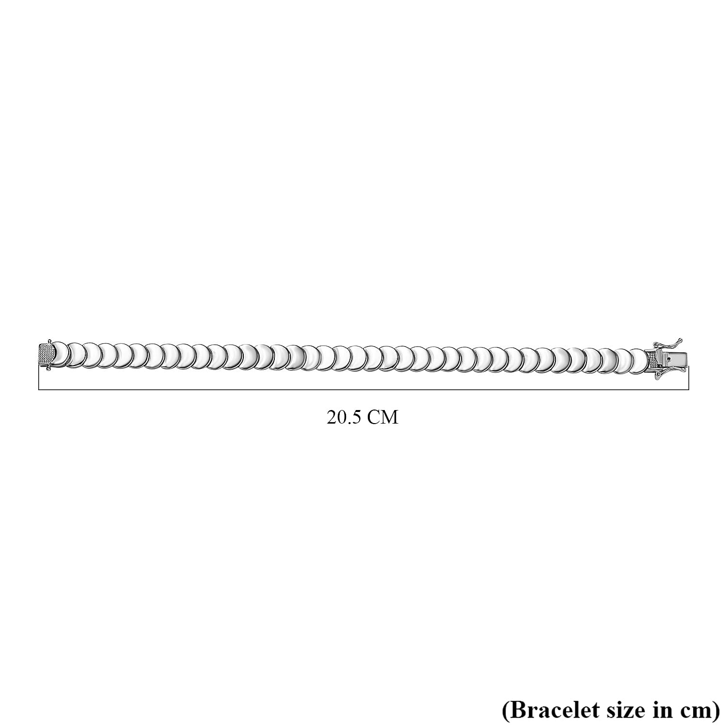 Designer Inspired- Platinum Overlay Sterling Silver Round Link Bracelet (Size - 7.5), Silver Wt. 20.70 Gms