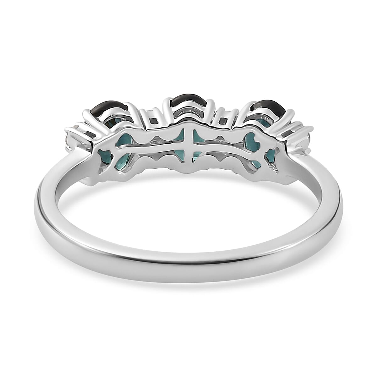 950 White Platinum AAA Mutuca Indicolite & Diamond Ring 1.68 Ct, Plt Wt. 4.44 Gms