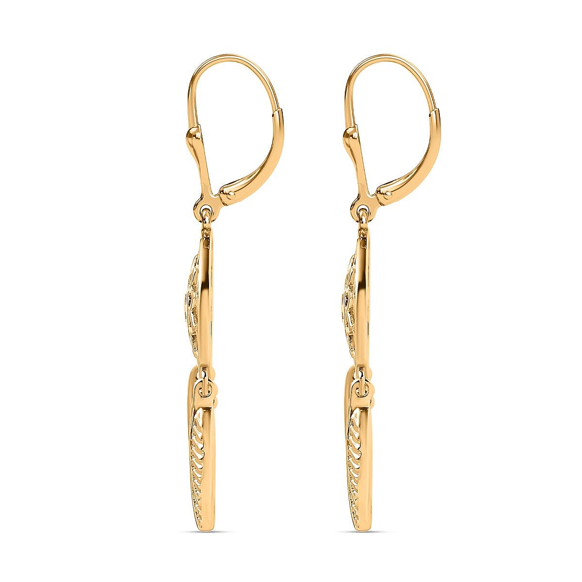 Vermeil YG Sterling Silver Fancy Earring,  Silver Wt. 5.94 Gms