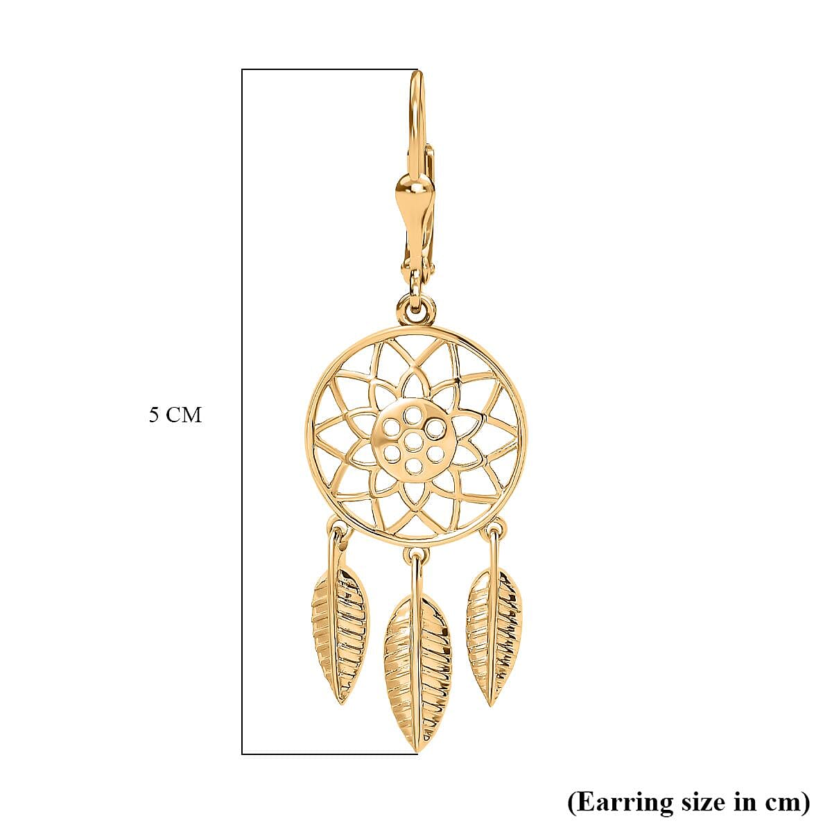 Vermeil YG Sterling Silver Fancy Earring,  Silver Wt. 5.94 Gms