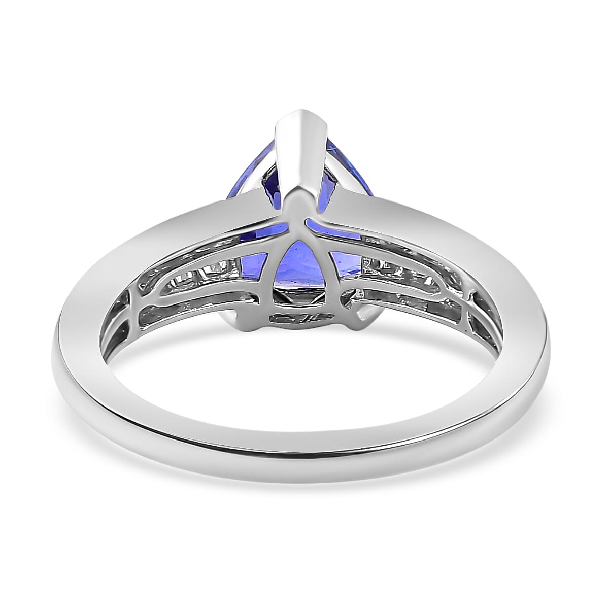 RHAPSODY 950 Platinum AAAA Tanzanite Trillion & Diamond (VS - E-F) Ring 2.70 Ct Plt Wt 6.19 Grms RHAPSODY 950 Platinum AAAA Tanzanite Trillion & Diamond (VS - E-F) Ring 2.70 Ct Plt Wt 6.19 Grms