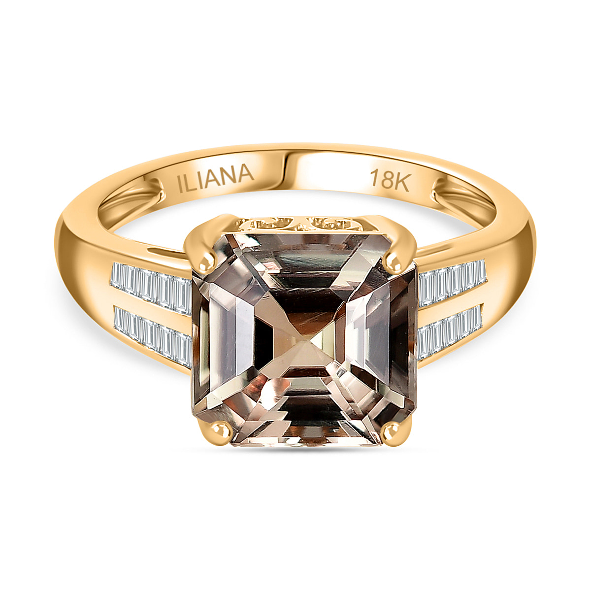 18K Yellow Gold AAA Turkizite, White Diamond G-H Ring, Gold Wt. 3.42 Gms 4.239 Ct.