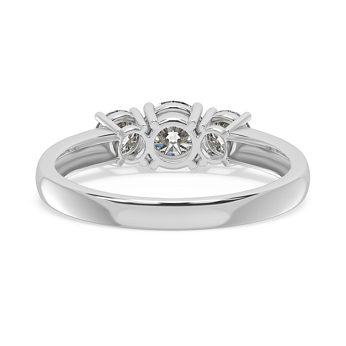 950 Platinum Certified (VS-E-F) Lab Grown Diamond Trilogy Ring 1.01 Ct.