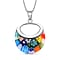 Yellow Colour Murano Style Necklace (Size - 24) Pure White Stainless Steel