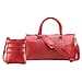 Set of 2 - 100% Leather Croco Embossed Luggage Duffle Bag with Crossbody Bag