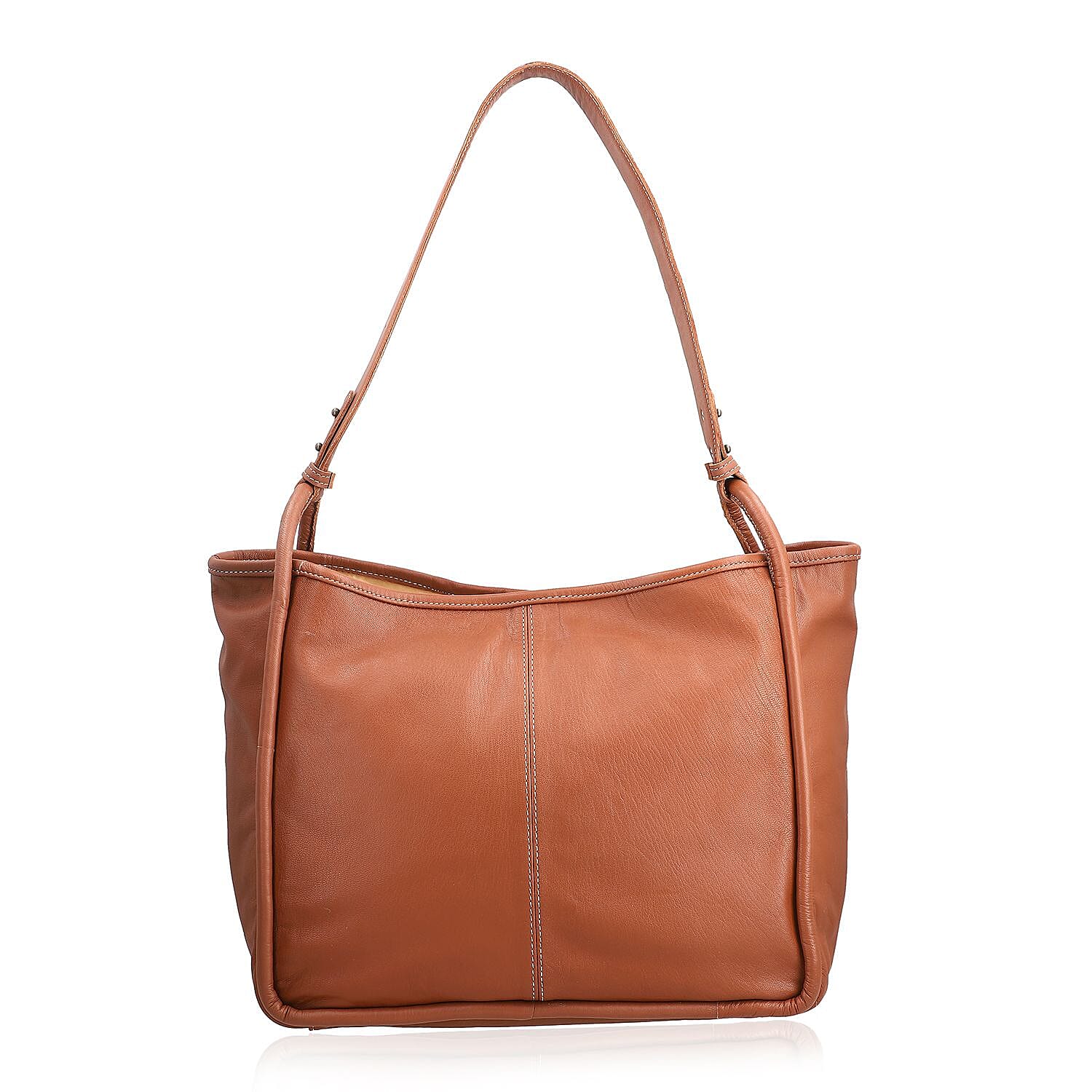 100% Genuine Leather Shoulder Bag - Rust