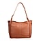 100% Genuine Leather Shoulder Bag - Rust