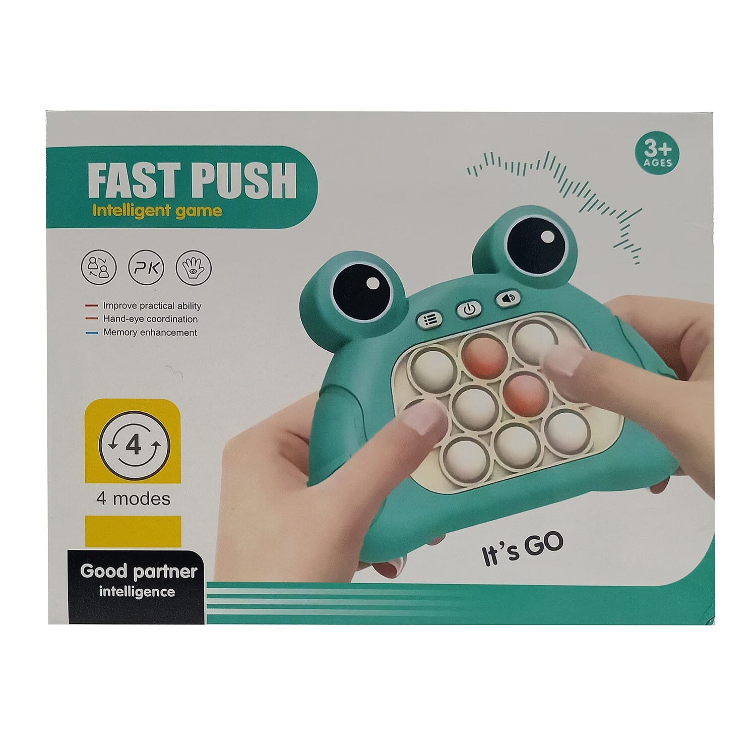 Fast Push Intelligent Game with 4 Modes (Enhances Hand-Eye Coordination, Practical Ability & Memory) - Green