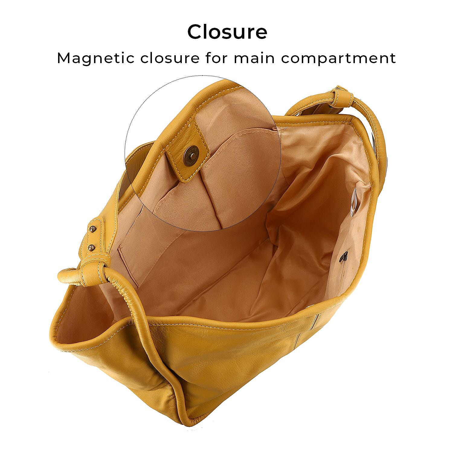 Leather Patterned Shoulder Bag (Size 36x17x30 cm) - Tan & Black