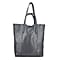 100% Genuine Leather Unlined Metallic Tote Bag - Purple