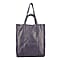 100% Genuine Leather Unlined Metallic Tote Bag - Purple