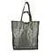 100% Genuine Leather Unlined Metallic Tote Bag - Purple