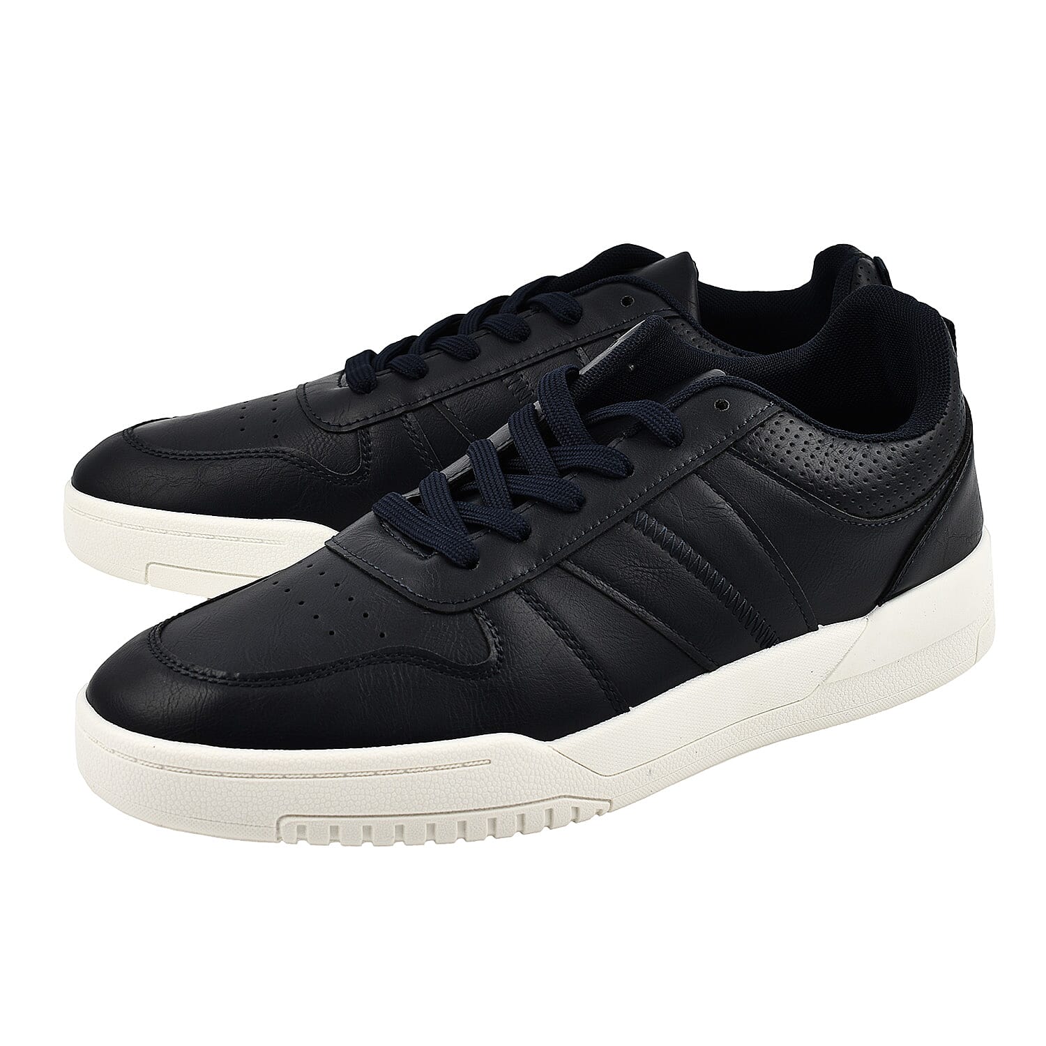 Dr Keller Mens Leatherette Trainers (Size 7) - Navy