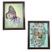 2 Pcs Set Made from Genuine Gemstone Hand Made Wall Art (Size 17x15x1 cm) - Butterly