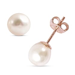 Japanese Akoya Pearl Stud Earrings in Sterling Silver