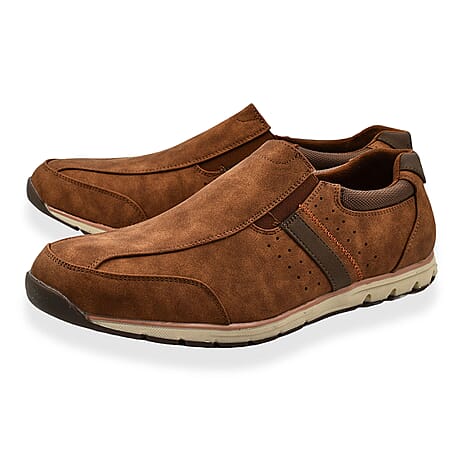 Oakenwood Premium Mens Slip On Trainers (Size 11) - Tan