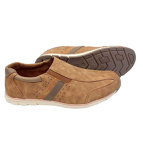 Oakenwood Premium Mens Slip On Trainers (Size 10) - Tan
