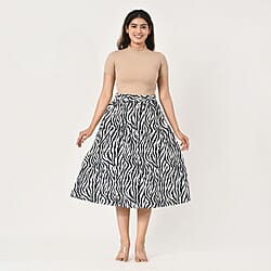 TAMSY Dot Printed Skirt with Elastic Waist