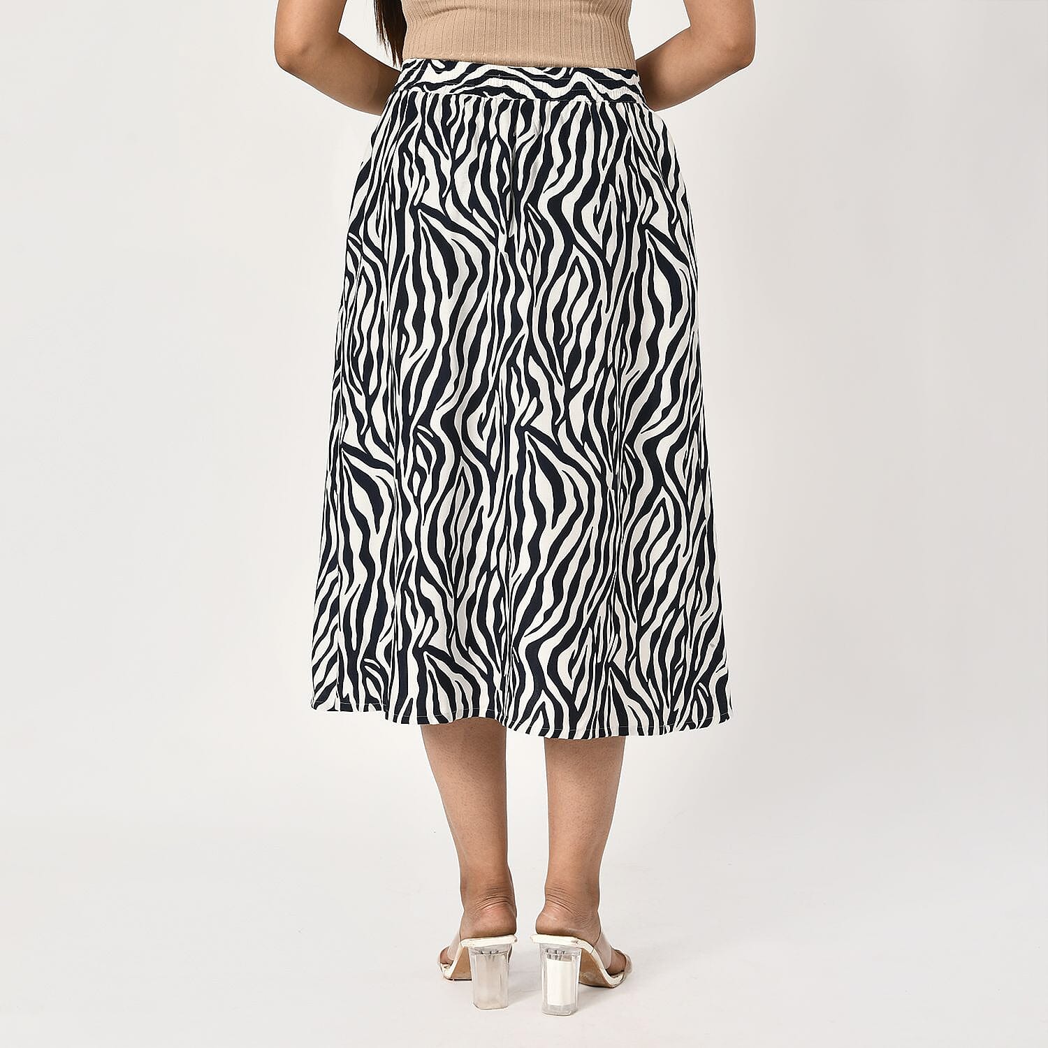TAMSY Dot Printed Skirt with Elastic Waist
