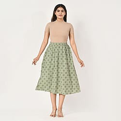 TAMSY Dot Printed Skirt with Elastic Waist