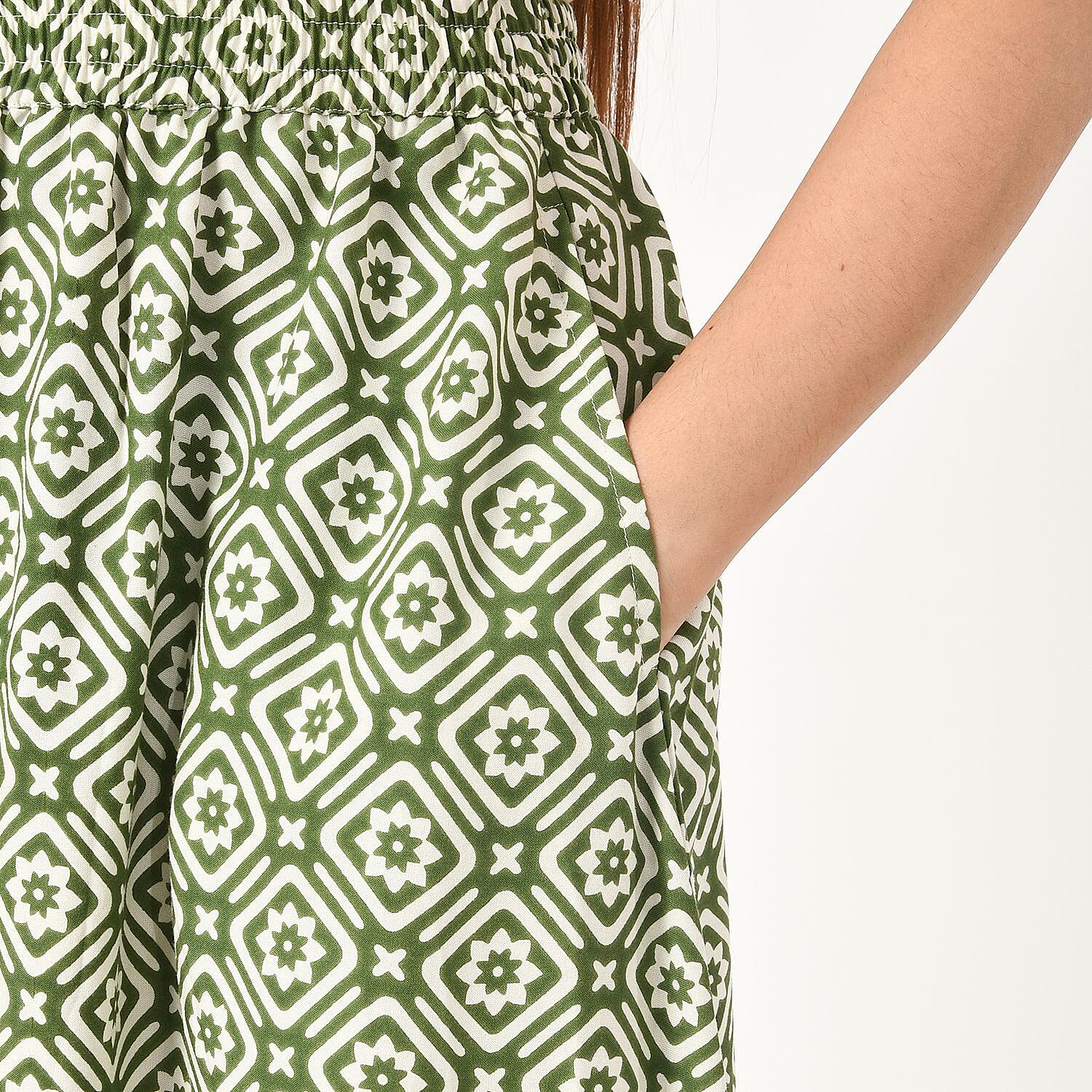 TAMSY Dot Printed Skirt with Elastic Waist