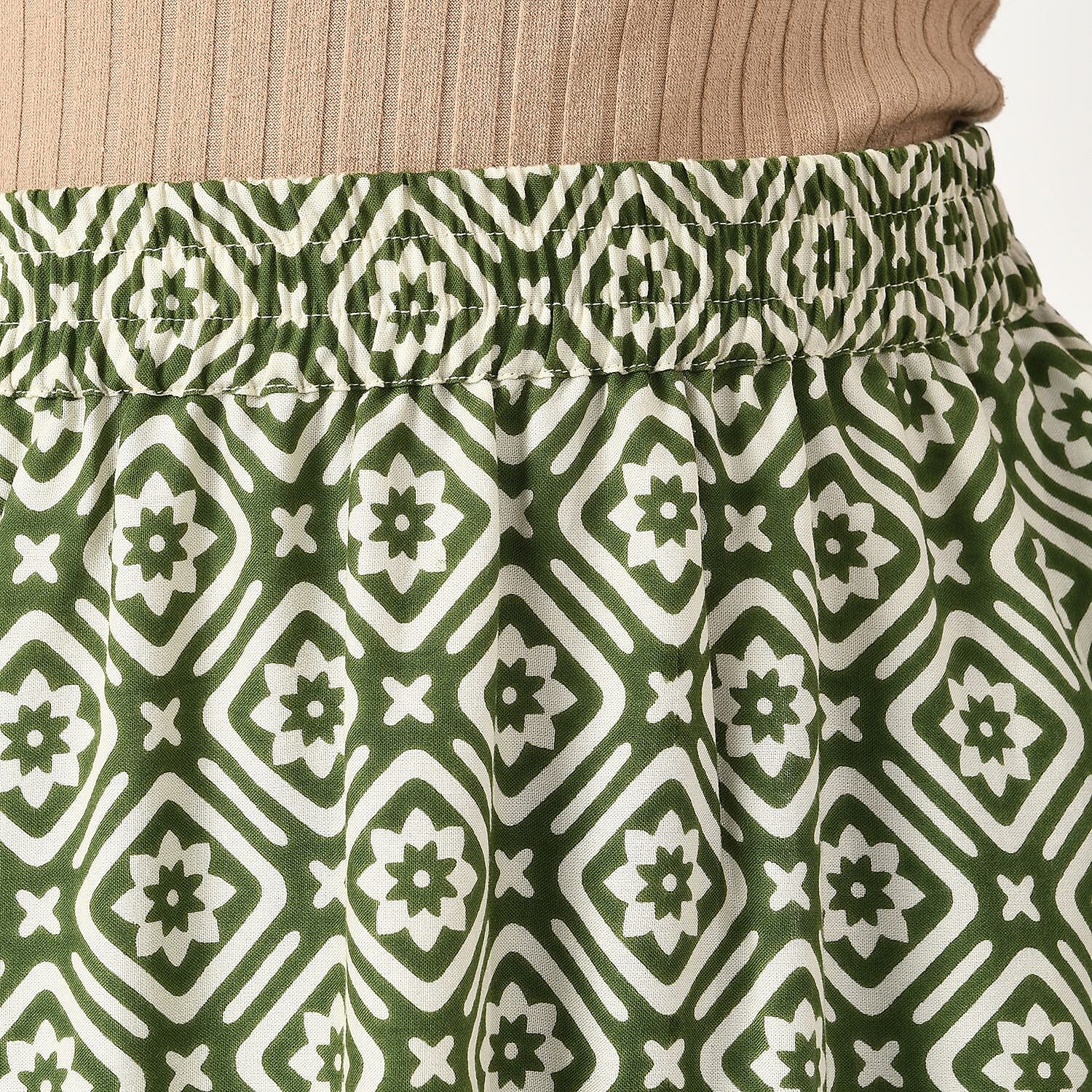 TAMSY Dot Printed Skirt with Elastic Waist