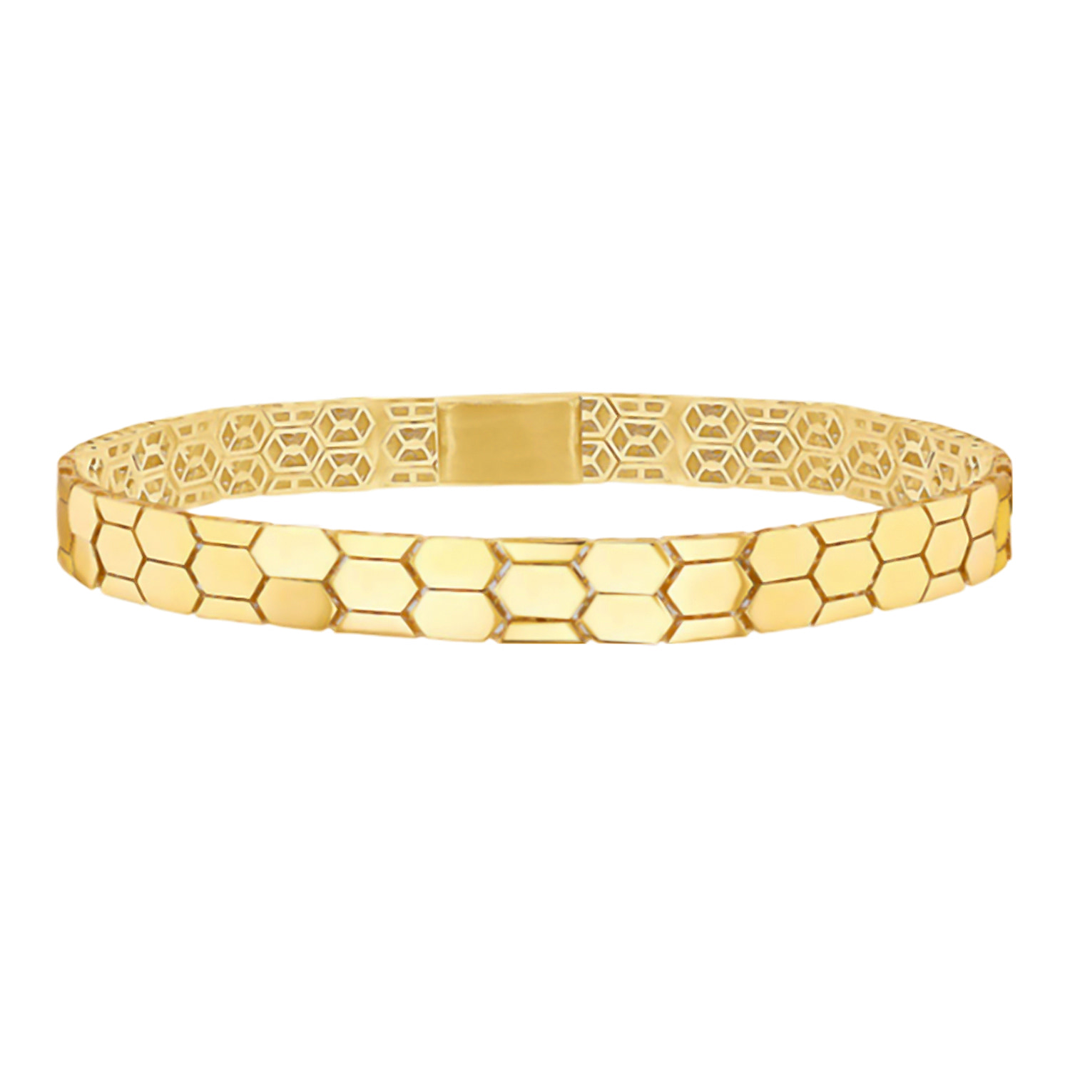 Designer Inspired  - 9K Yellow Gold Honeycomb Bracelet (Size - 7.5), Gold Wt. 7.60  Gms