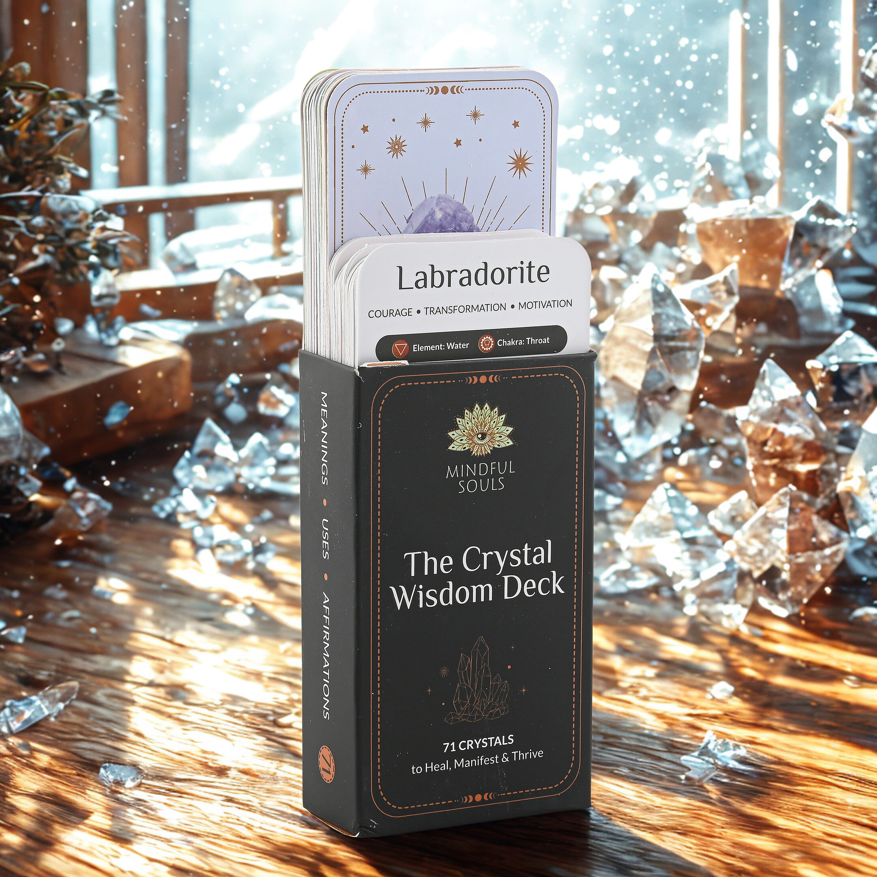 Crystal Deck Wisdom Paper Cards with in Paper Box - Multicolour