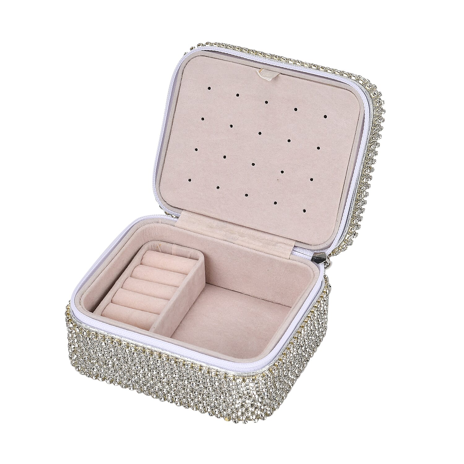 Patterned Jewellery Box (Size 12x10x6 cm) - Silver