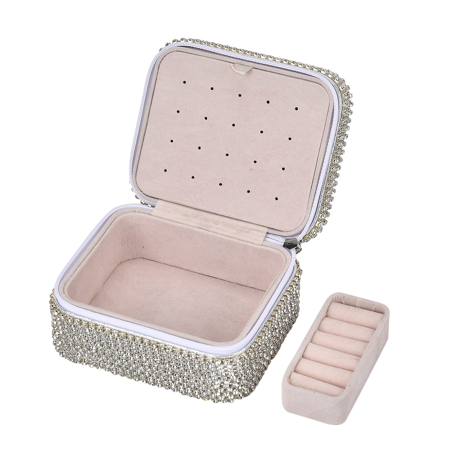 Patterned Jewellery Box (Size 12x10x6 cm) - Silver