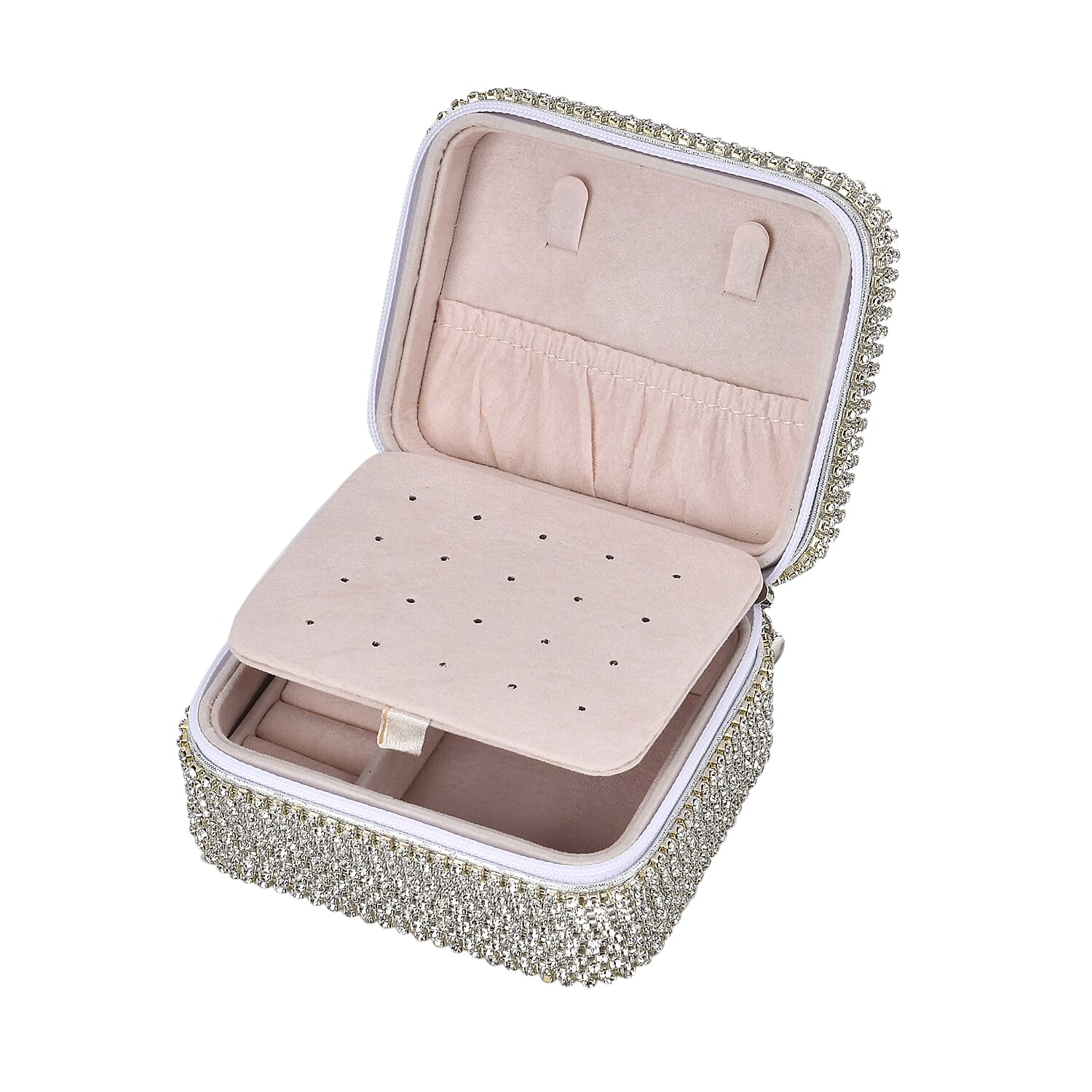 Patterned Jewellery Box (Size 12x10x6 cm) - Silver