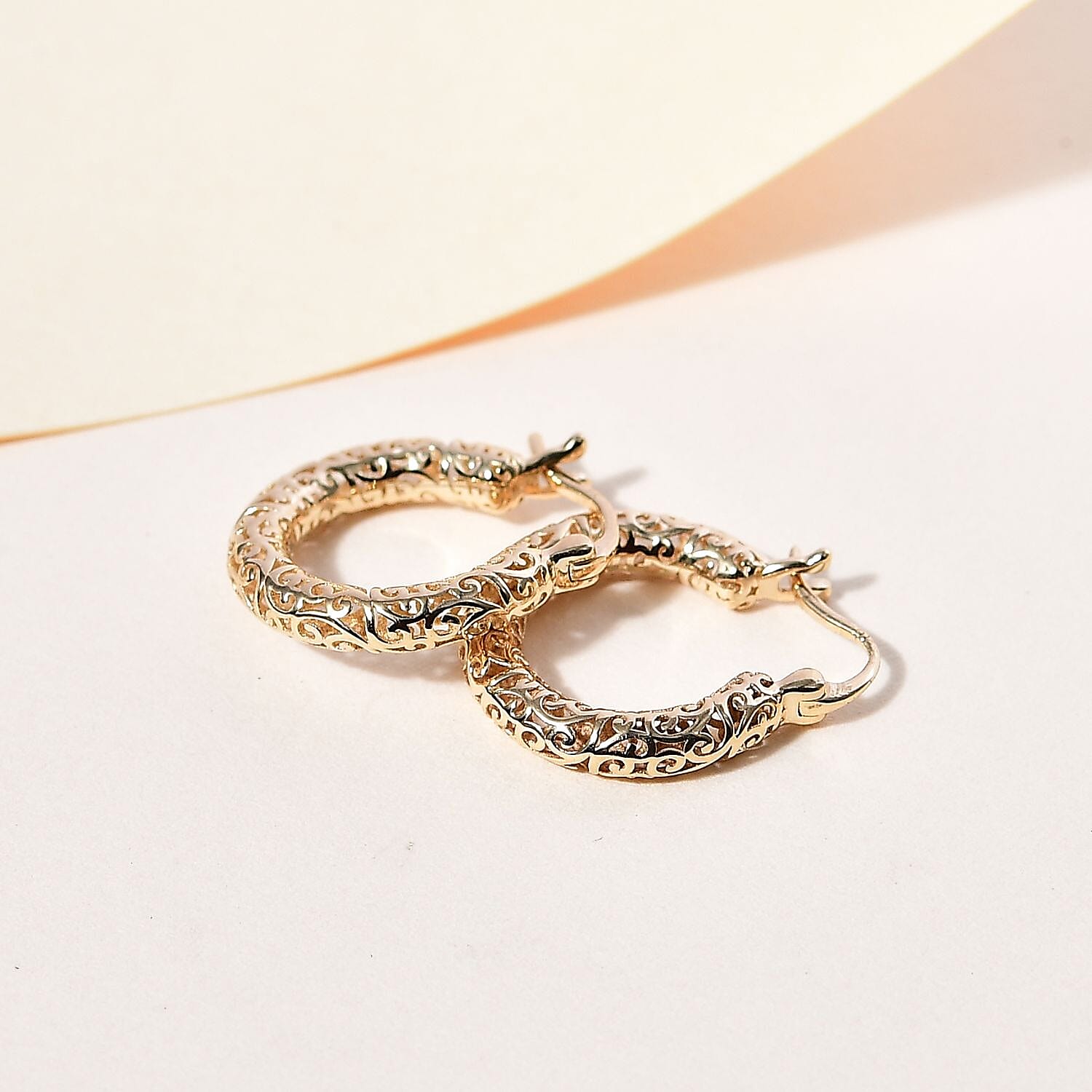 First Time Ever LUCY Q- 9K Yellow Gold Air Hoop Earrings