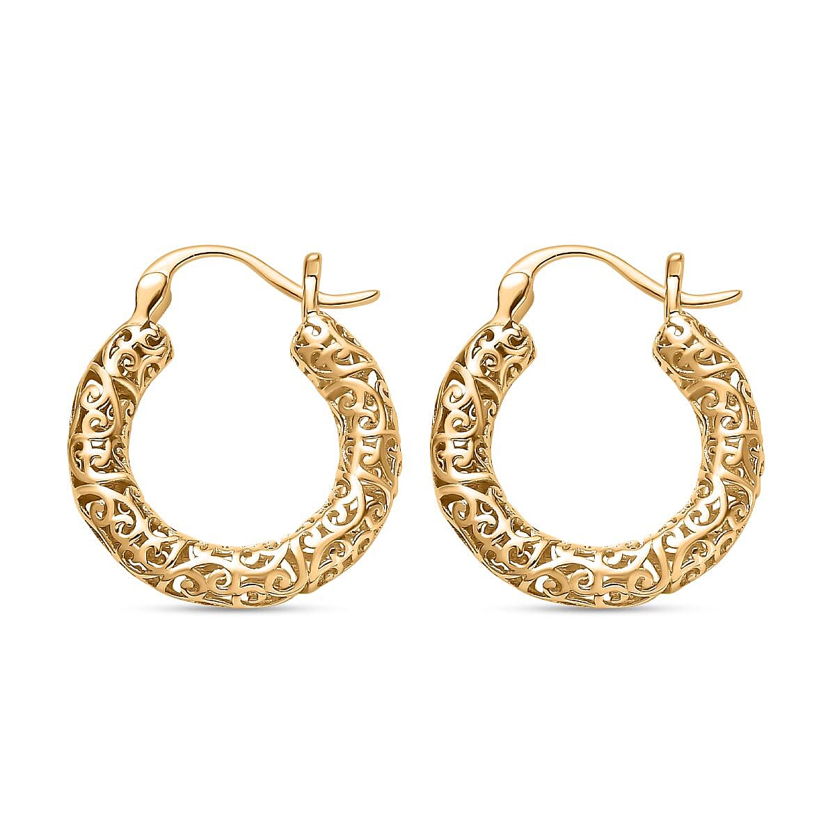 First Time Ever LUCY Q- 9K Yellow Gold Air Hoop Earrings