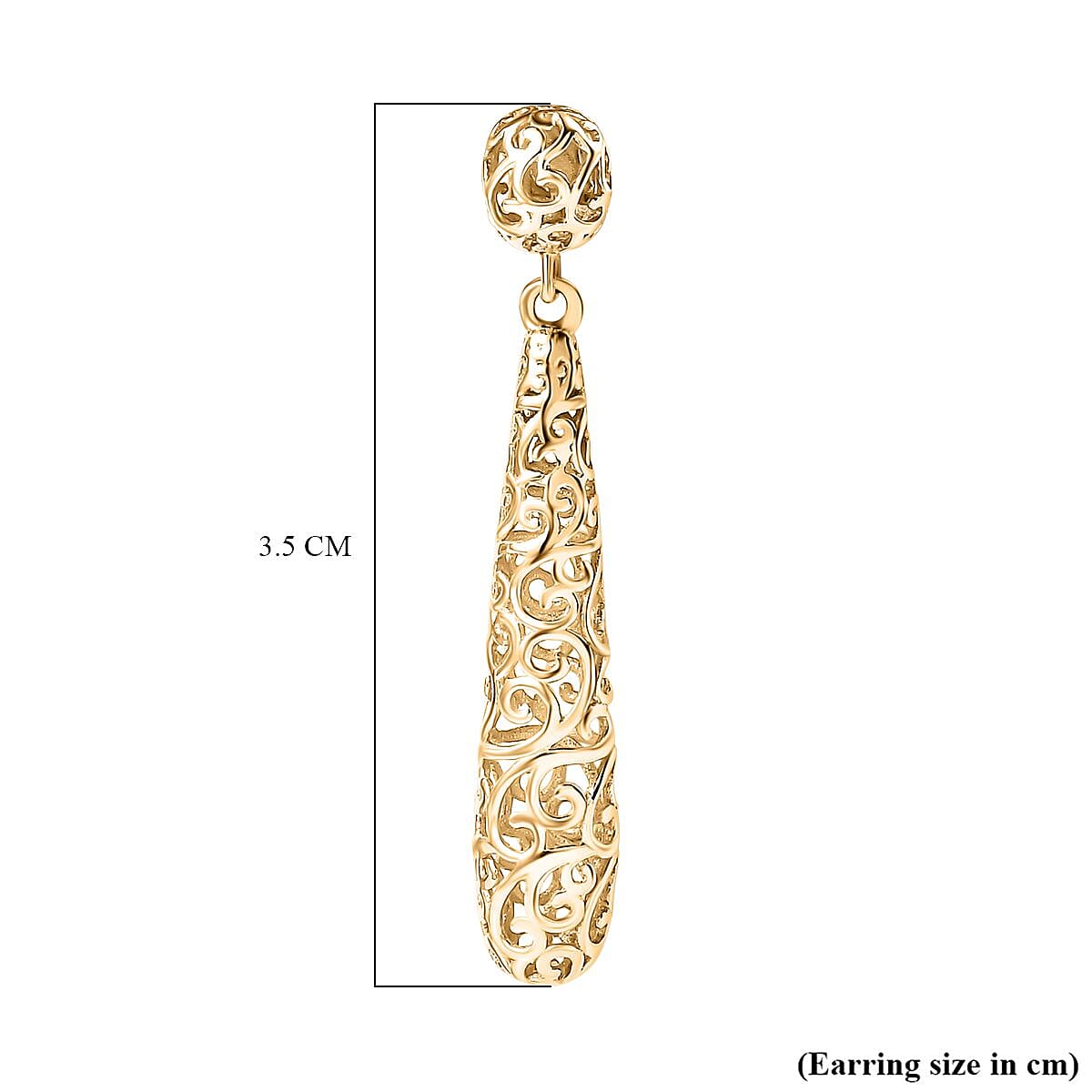 9K Yellow Gold Filigree Drop Earrings 2.64 Grams