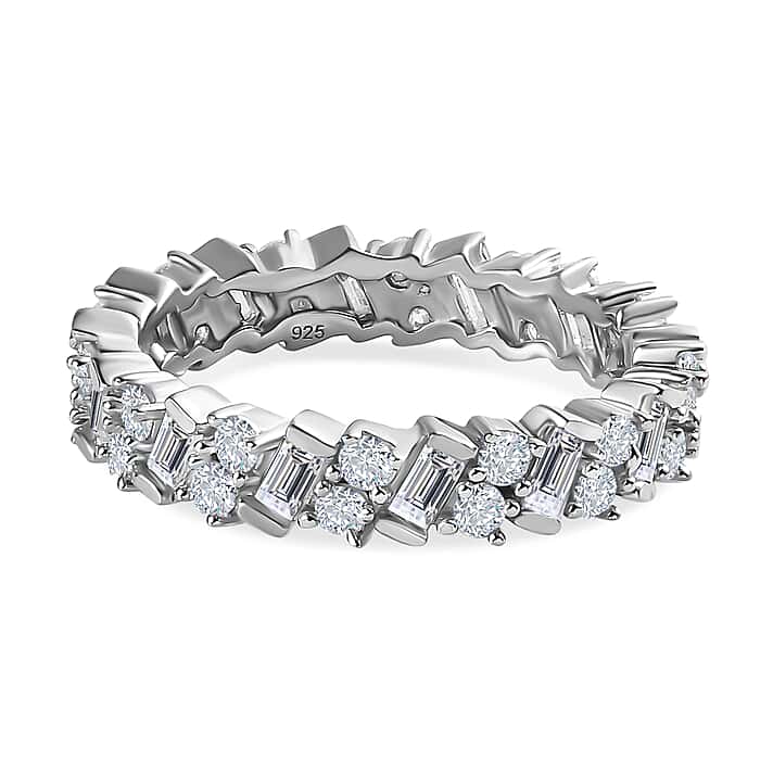 1.3 Ct. Moissanite Band Ring in Platinum Sterling Silver