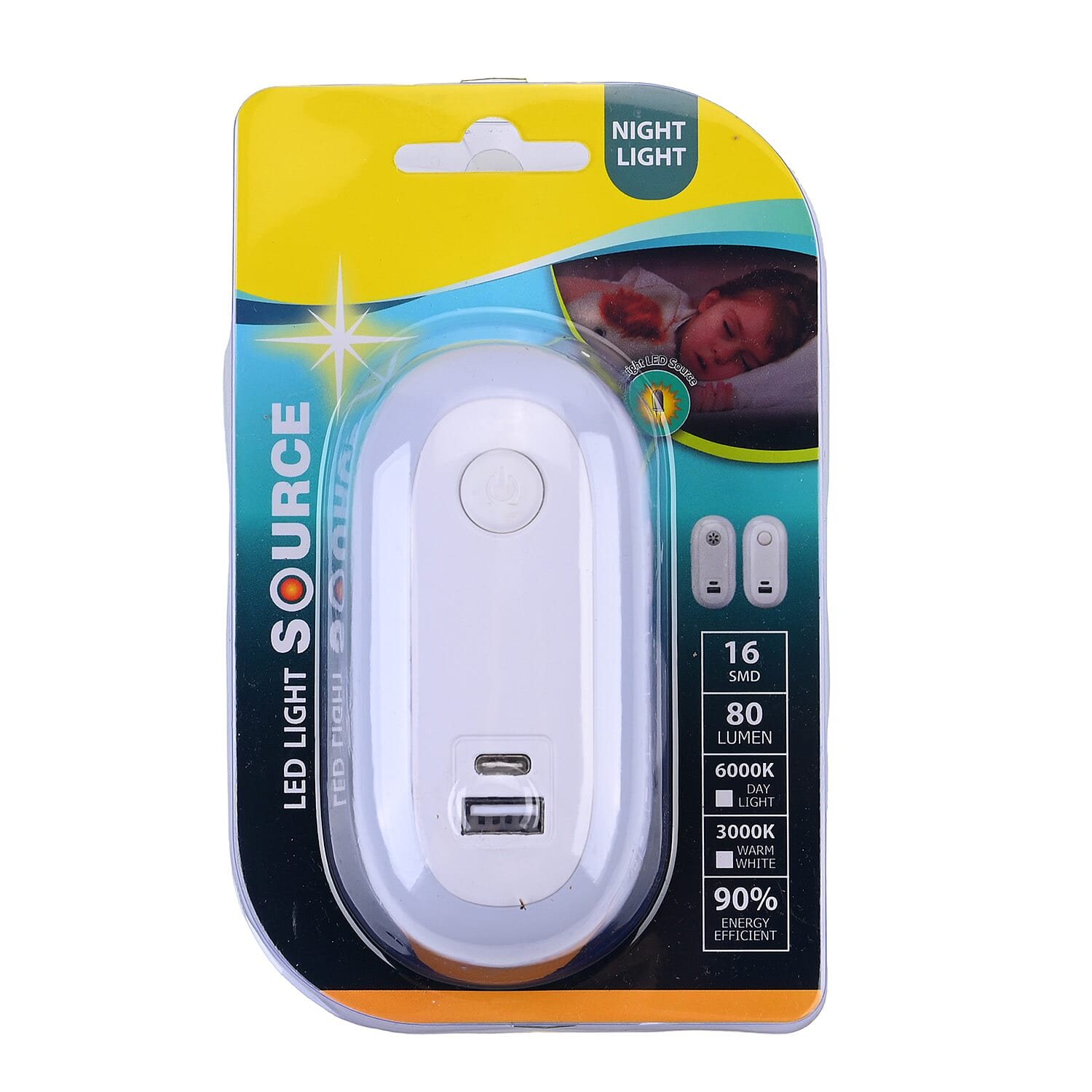 A94 USB LED Night Light - Charger - White