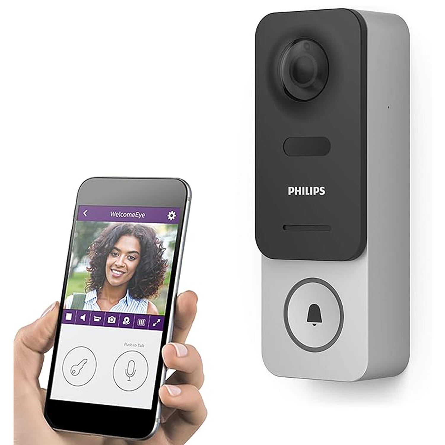 PHILIPS Welcome Eye Link Wireless Smart Doorbell with Full HD Wide Angle Camera - Night Vision
