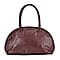 Leather Half-moon Shoulder Bag with Handle Drop - Tan