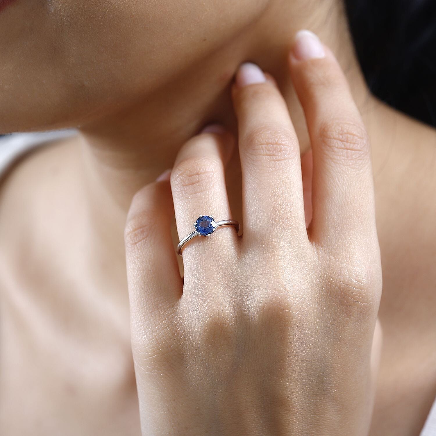 Mystic Topaz Solitaire Ring in Platinum Overlay Sterling Silver 1.06 Ct.