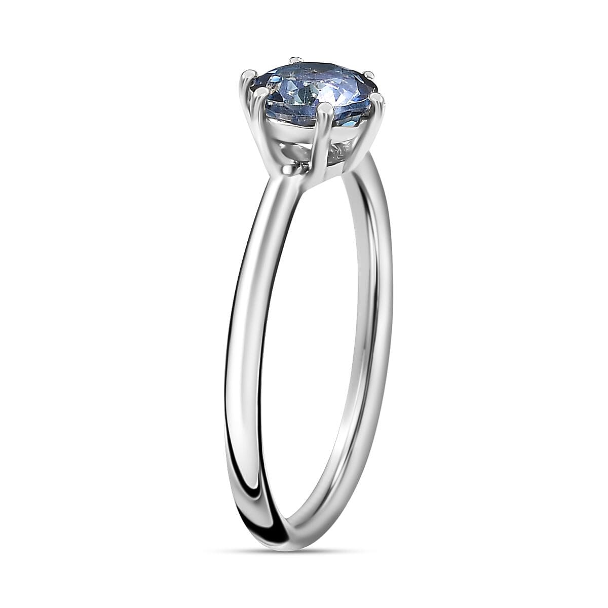 Mystic Topaz Solitaire Ring in Platinum Overlay Sterling Silver 1.06 Ct.