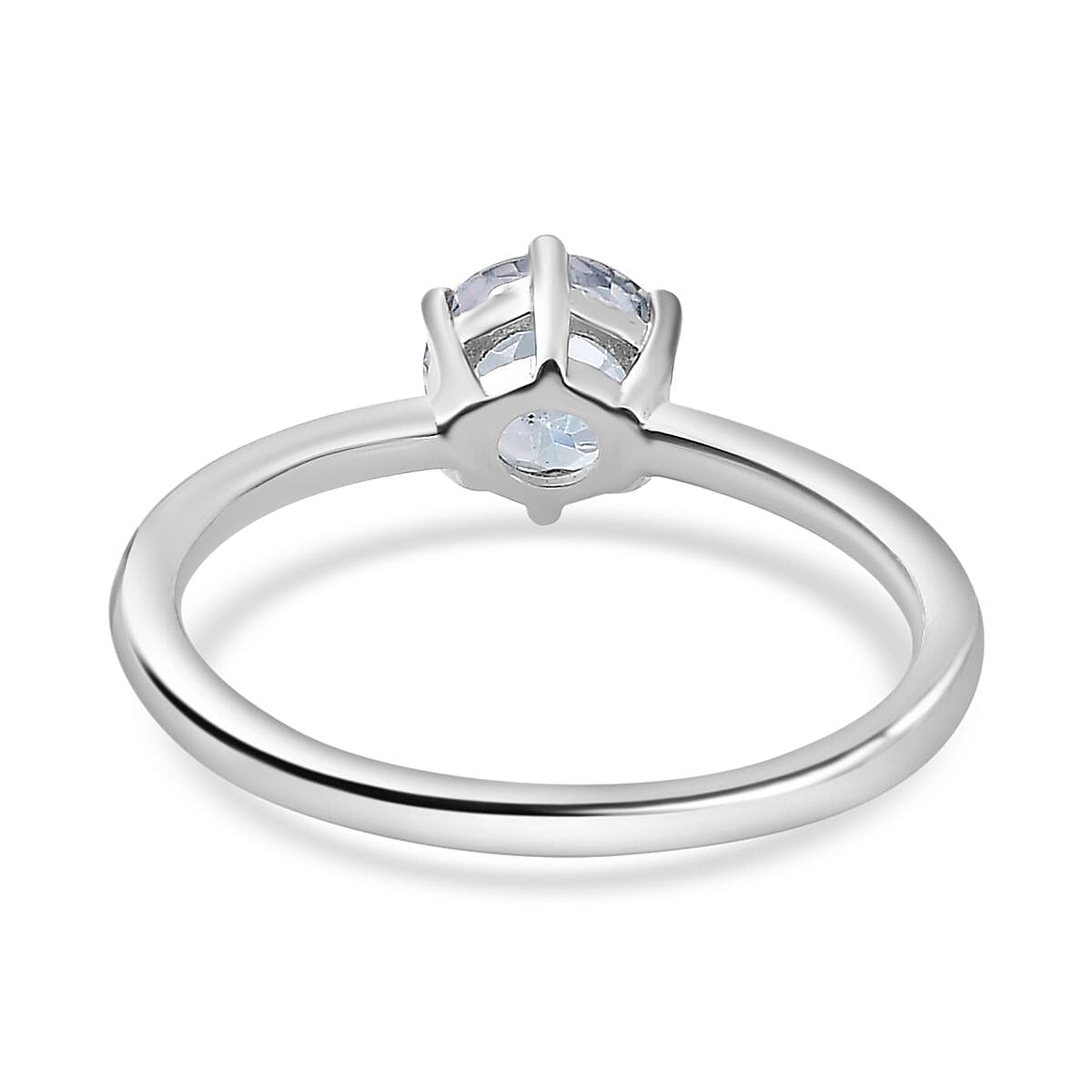 Mystic Topaz Solitaire Ring in Platinum Overlay Sterling Silver 1.06 Ct.