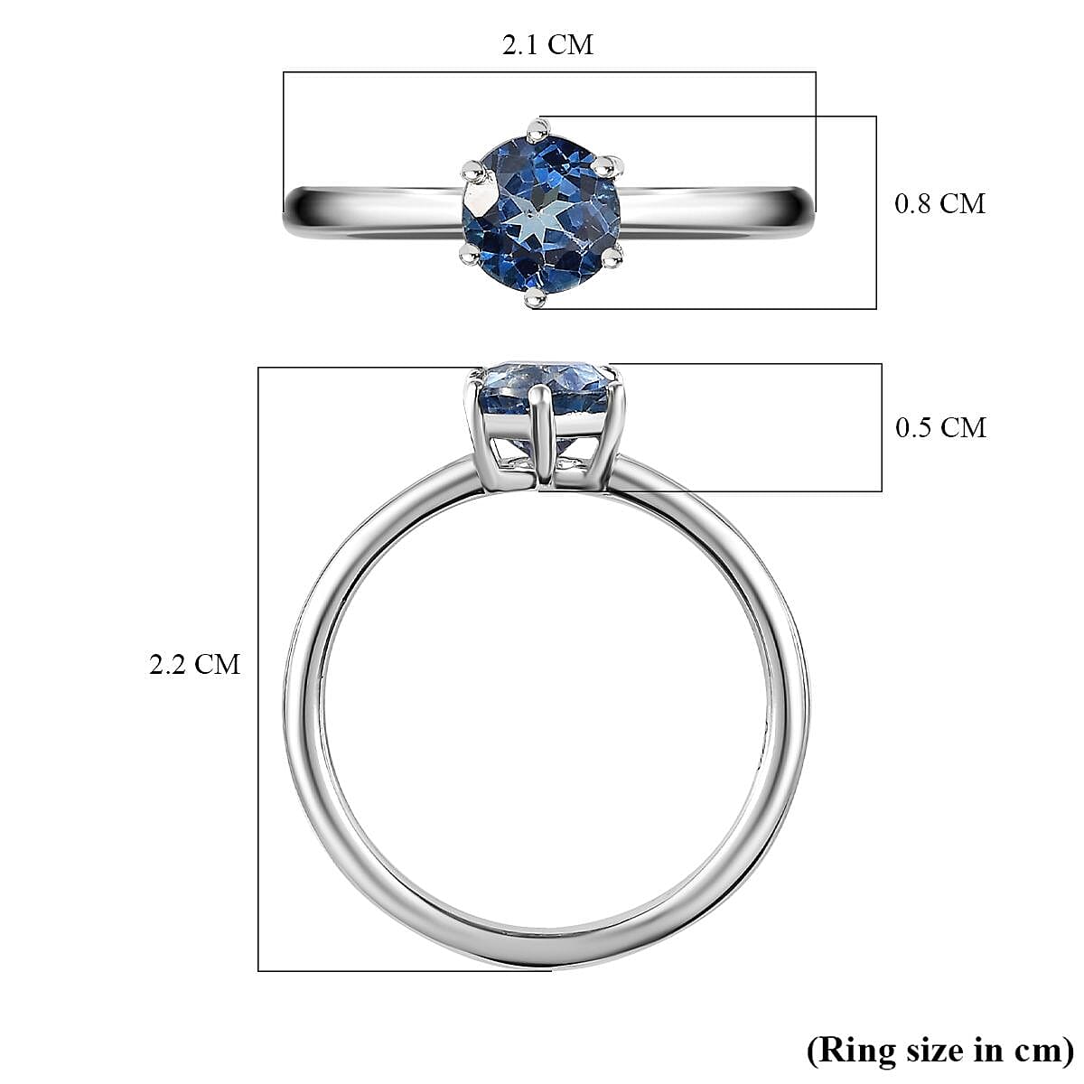 Mystic Topaz Solitaire Ring in Platinum Overlay Sterling Silver 1.06 Ct.